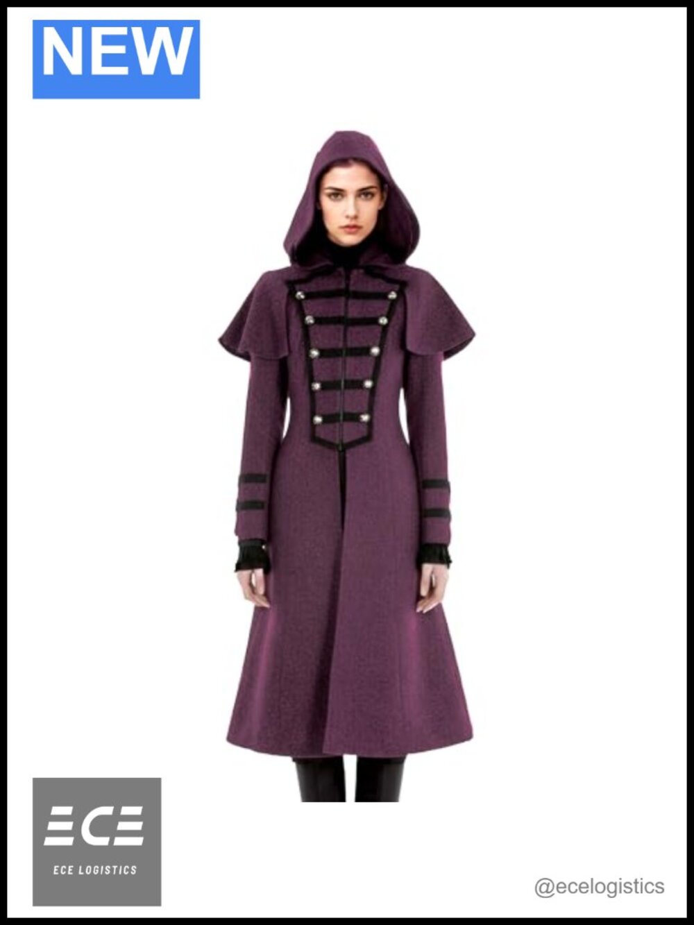 Victorian Steampunk Gothic Hooded Long Coat Belted Winter